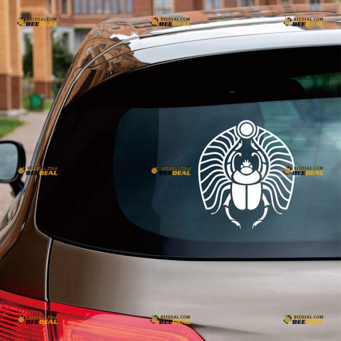 Scarab Beetle Sticker Decal Vinyl Egypt – Custom Choose Size Color – For Car Laptop Window Boat – Die Cut No Background 06143b