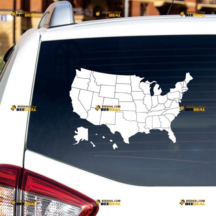 American States Maps Sticker Decal Vinyl Outlines – Custom Choose Size Color – For Car Laptop Window Boat – Die Cut No Background