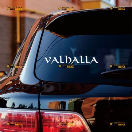 Valhalla Sticker Decal Vinyl, Odin Viking Norse Lettering – Custom Choose Size Color – For Car Laptop Window Boat – Die Cut No Background 06153a