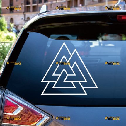 Valknut Symbol Sticker Decal Vinyl Old Norse Viking – Custom Choose Size Color – For Car Laptop Window Boat – Die Cut No Background 230604