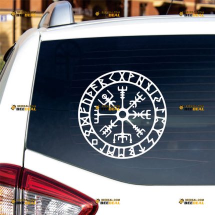 Vegvisir Sticker Decal Vinyl, Runic Compass, Viking, Odin, Norse – Custom Choose Size Color – For Car Laptop Window Boat – Die Cut No Background 06153a