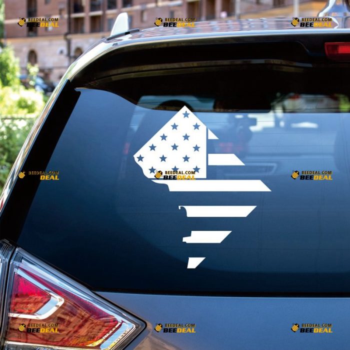 American Flag Washington, D.C Map Sticker Decal Vinyl Outline – Custom Choose Size Color – For Car Laptop Window Boat – Die Cut No Background