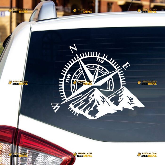 4X4 Off Road Mountain Compass Sticker Decal Vinyl Fit For Jeep Ford Chevy, Custom Choose Size Color, For Car Laptop Window Boat, Die Cut No Background