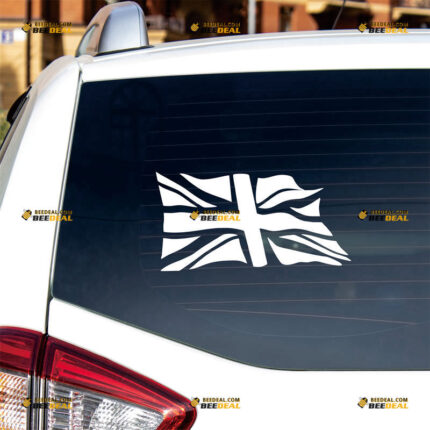 Union Jack Waving Flag Sticker Decal Vinyl UK British, Custom Choose Size Color, For Car Laptop Window Boat, Die Cut No Background 211292