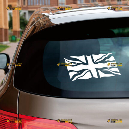 Union Jack Waving Flag Sticker Decal Vinyl UK British, Custom Choose Size Color, For Car Laptop Window Boat, Die Cut No Background 211293