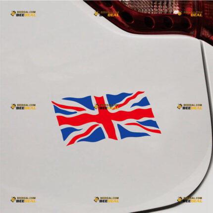 Union Jack Waving Flag Sticker Decal Vinyl UK British, Custom Choose Size, For Car Laptop Window Boat, Die Cut No Background 211293