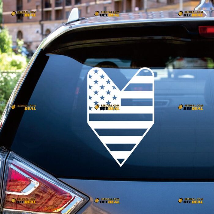 Wakaba Leaf American Flag Sticker Decal Vinyl Shoshinsha Mark – Custom Choose Size Color – For Car Laptop Window Boat – Die Cut No Background