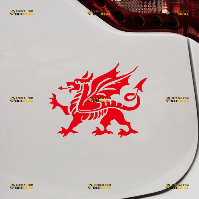 Wales Dragon Sticker Decal Vinyl Welsh Y Ddraig Goch, Custom Choose Size Color, For Car Laptop Window Boat, Die Cut No Background 211294