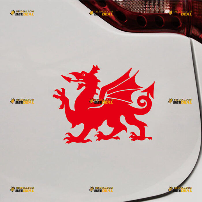 Wales Dragon Sticker Decal Vinyl Welsh Y Ddraig Goch, Custom Choose Size Color, For Car Laptop Window Boat, Die Cut No Background 211295