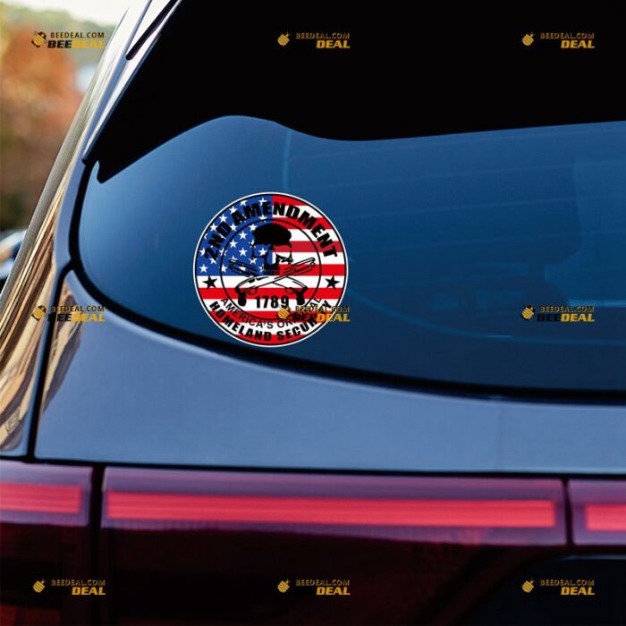 2nd Amendment Sticker Decal Vinyl, Homeland Security Gun Rights, American Flag Skull 1789 – For Car Truck Bumper Bike Laptop – Custom, Choose Size, Reflective or Glossy 72031304