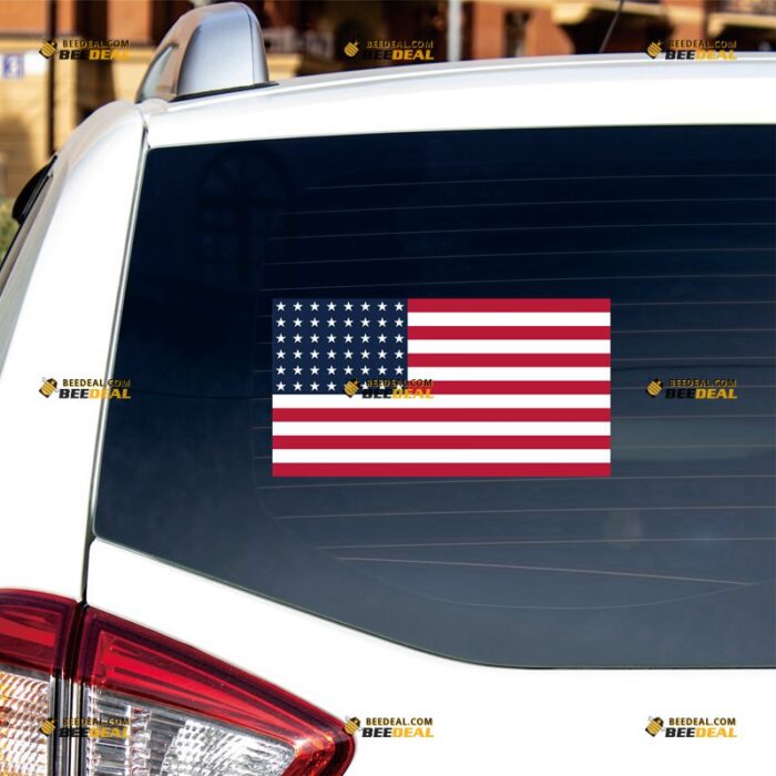 48 Stars Flag Sticker Decal Vinyl, 1912 -1959 American Flag – For Car Truck Bumper Bike Laptop – Custom, Choose Size, Reflective or Glossy