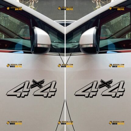 4x4 Sticker Decal Vinyl Off Road – Pair, Mirror Images Reversed – Fit For Ford Chevy GMC Toyota Jeep Car Pickup Truck – Custom, Choose Size Color – Die Cut No Background