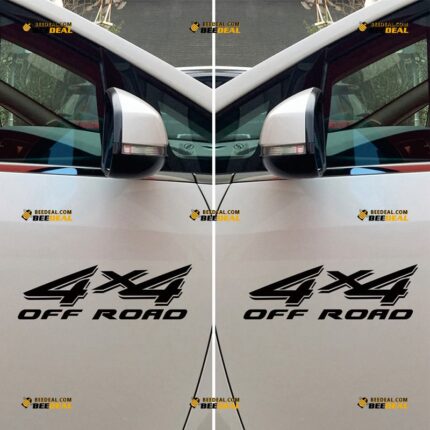 4x4 Sticker Decal Vinyl Off Road – Pair, Mirror Images Reversed – Fit For Ford Chevy GMC Toyota Jeep Car Pickup Truck – Custom, Choose Size Color – Die Cut No Background