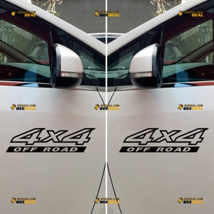 4x4 Sticker Decal Vinyl Off Road – Pair, Mirror Images Reversed – Fit For Ford Chevy GMC Toyota Jeep Car Pickup Truck – Custom, Choose Size Color – Die Cut No Background