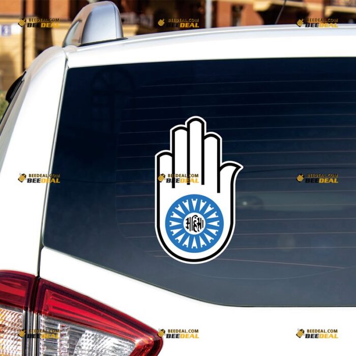 Ahimsa Hand Sticker Decal Vinyl Jainism – For Car Truck Bumper Bike Laptop – Custom, Choose Size, Reflective or Glossy 72032004
