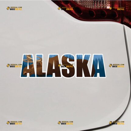 Alaska Sticker Decal Vinyl, AK State Lettering – For Car Truck Bumper Bike Laptop – Custom, Choose Size, Reflective or Glossy