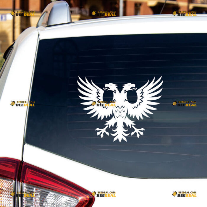 Albania Sticker Decal Vinyl, Albanian Double Headed Eagle – For Car Truck Bumper Bike Laptop – Custom, Choose Size Color – Die Cut No Background