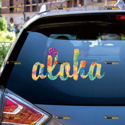 Aloha Sticker Decal Vinyl, Hawaii Beach Life Floral – For Car Truck Bumper Bike Laptop – Custom, Choose Size, Reflective or Glossy 72531322