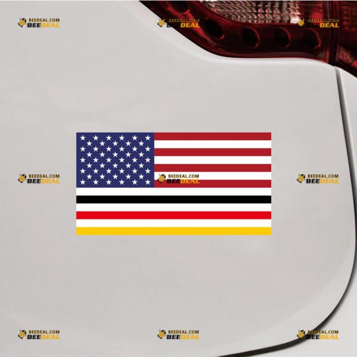 American Flag Sticker Decal Vinyl, German Flag Color Stripes – For Car Truck Bumper Bike Laptop – Custom, Choose Size, Reflective or Glossy 72032305