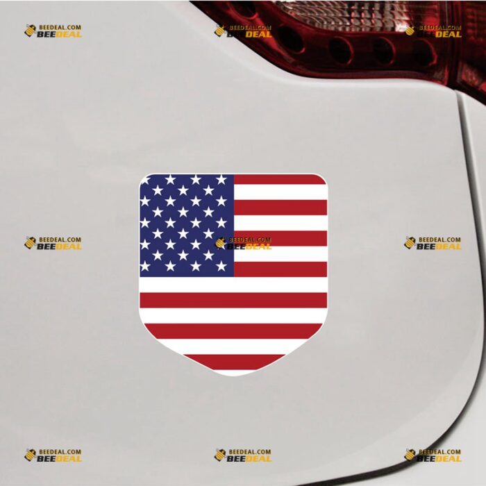 American Flag Sticker Decal Vinyl Shield – For Car Truck Bumper Bike Laptop – Custom, Choose Size, Reflective or Glossy 71632335