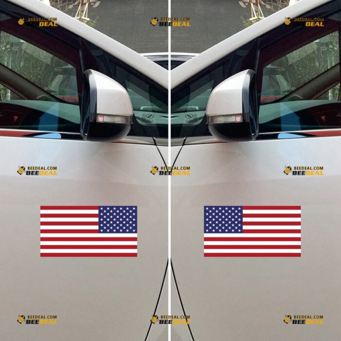 American Flag Sticker Decal Vinyl – Pair, Mirror Images Reversed – For Car Truck Bumper Bike Laptop – Custom, Choose Size, Reflective or Glossy 72531238