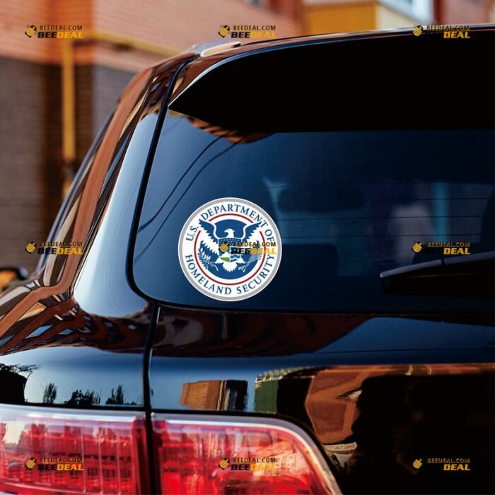 American Homeland Security Sticker Decal Vinyl Round – For Car Truck Bumper Bike Laptop – Custom, Choose Size, Reflective or Glossy 72032304