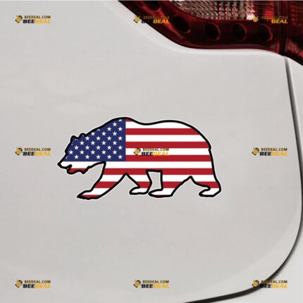 California Sticker Decal Vinyl Cali Bear, American Flag – For Car Truck Bumper Bike Laptop – Custom, Choose Size, Reflective or Glossy 71932253