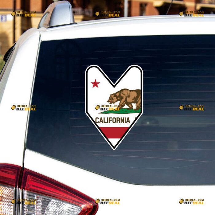 California Sticker Decal Vinyl Wakaba Leaf, Cali Republic State Flag – For Car Truck Bumper Window – Custom, Choose Size, Reflective or Glossy 72531205