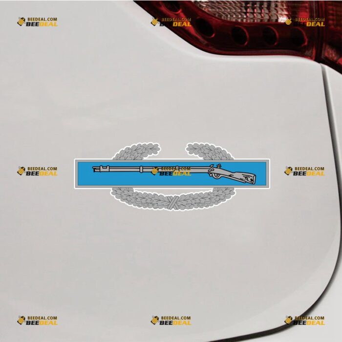 Combat Infantryman Badge Sticker Decal Vinyl – For Car Truck Bumper Bike Laptop – Custom, Choose Size, Reflective or Glossy 72030006
