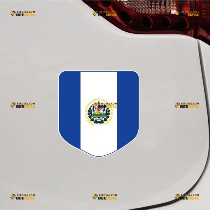 El Salvador Sticker Decal Vinyl Country Flag Shield – For Car Truck Bumper Bike Laptop – Custom, Choose Size, Reflective or Glossy 71632336
