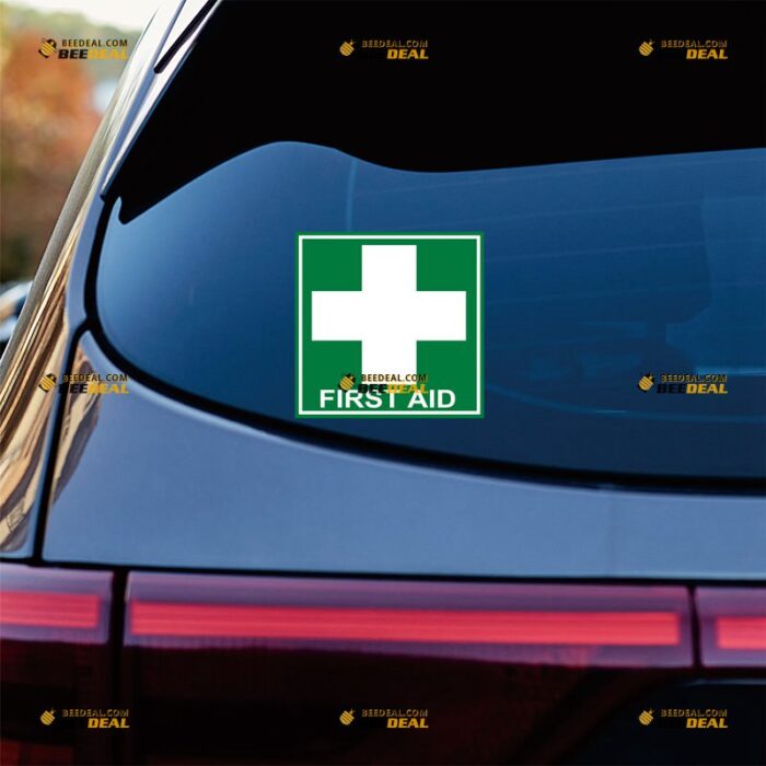 First Aid Sticker Decal Vinyl, Green Cross – For Car Truck Bumper Bike Laptop – Custom, Choose Size, Reflective or Glossy 72031334