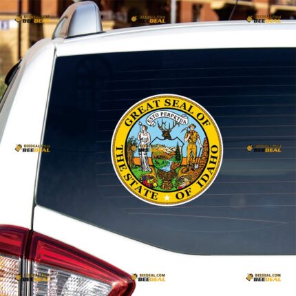 Idaho Sticker Decal Vinyl, ID State Seal – For Car Truck Bumper Bike Laptop – Custom, Choose Size, Reflective or Glossy