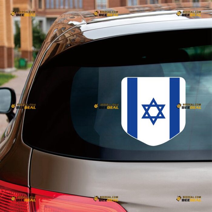 Israel Flag Sticker Decal Vinyl, Israeli Flag Shield – For Car Truck Bumper Bike Laptop – Custom, Choose Size, Reflective or Glossy 71632306