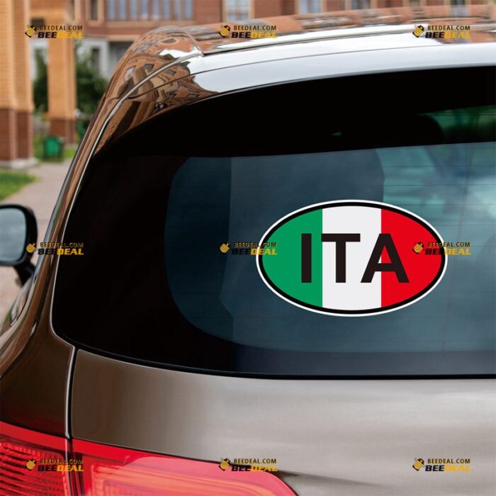 Italy Sticker Decal Vinyl Italian Flag ITA Oval Country Code – For Car Truck Bumper Bike Laptop – Custom, Choose Size, Reflective or Glossy 71632229