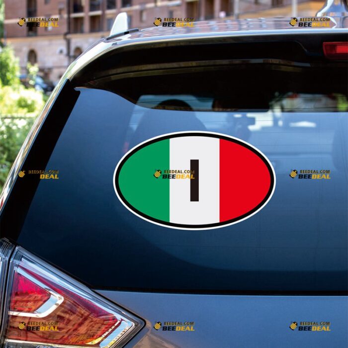 Italy Sticker Decal Vinyl Italian Flag Oval Country Code I – For Car Truck Bumper Bike Laptop – Custom, Choose Size, Reflective or Glossy 71632231