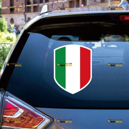 Italy Sticker Decal Vinyl Italian Flag Shield – For Car Truck Bumper Bike Laptop – Custom, Choose Size, Reflective or Glossy 72032003