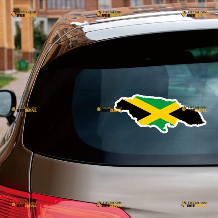 Jamaica Sticker Decal Vinyl Country Map And Flag – For Car Truck Bumper Bike Laptop – Custom, Choose Size, Reflective or Glossy 72032005