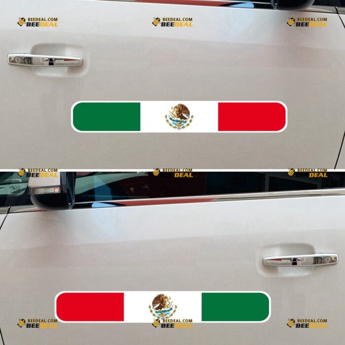 Mexico Sticker Decal Vinyl Mexican Flag Stripes – For Car Truck Bumper Bike Laptop – Pair, Mirror Images Reversed – Custom, Choose Size, Reflective or Glossy 71632242