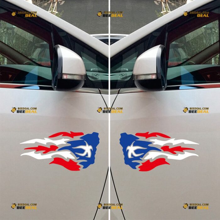 Puerto Rico Sticker Decal Vinyl, PR Flag Fire Stripes – Pair, Mirror Images Reversed – For Car Truck Bumper Window – Custom, Choose Size, Reflective or Glossy 72030051
