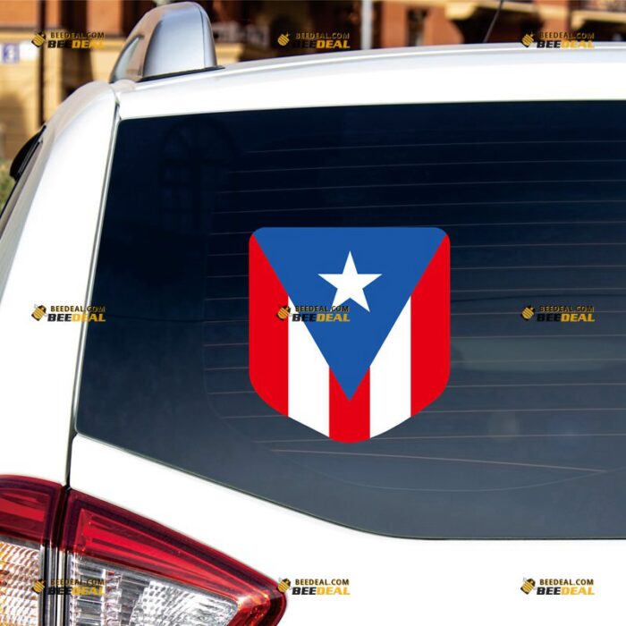Puerto Rico Sticker Decal Vinyl, PR Flag Shield – For Car Truck Bumper Bike Laptop – Custom, Choose Size, Reflective or Glossy 71632311