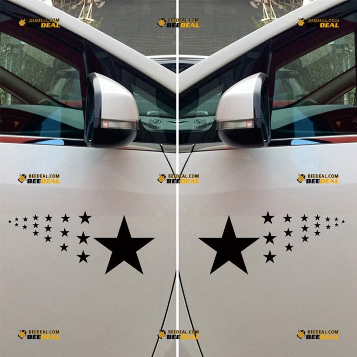 Stars Sticker Decal Vinyl, Car Decor – Pair, Mirror Images Reversed – For Car Truck Body Side – Custom, Choose Size Color – Die Cut No Background