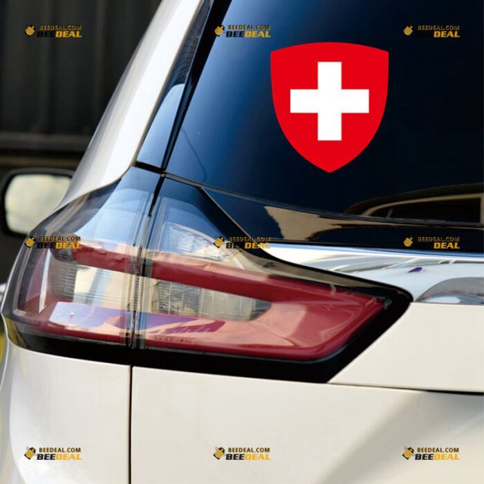 Switzerland Sticker Decal Vinyl, Swiss Coat Of Arms – For Car Truck Bumper Bike Laptop – Custom, Choose Size, Reflective or Glossy 71632129
