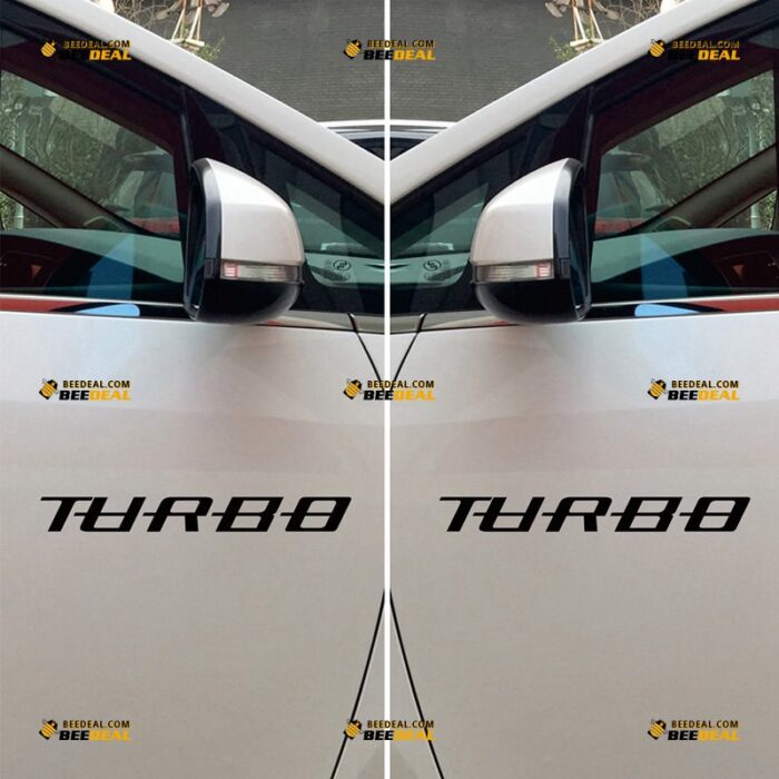 Turbo Inside Sticker Decal Vinyl – Pair, Mirror Images Reversed – For Car Truck Bumper Window – Custom, Choose Size Color – Die Cut No Background