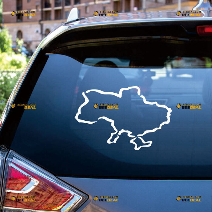 Ukraine Sticker Decal Vinyl, Ukrainian Map Outline Silhouette – For Car Truck Bumper Bike Laptop – Custom, Choose Size Color – Die Cut No Background