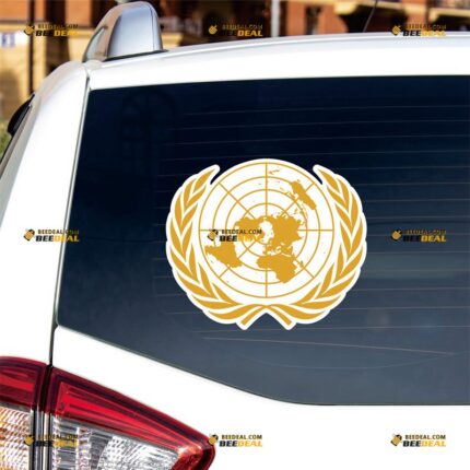 United Nations Sticker Decal Vinyl, UN Emblem Logo – For Car Truck Bumper Bike Laptop – Custom, Choose Size, Reflective or Glossy 72030058
