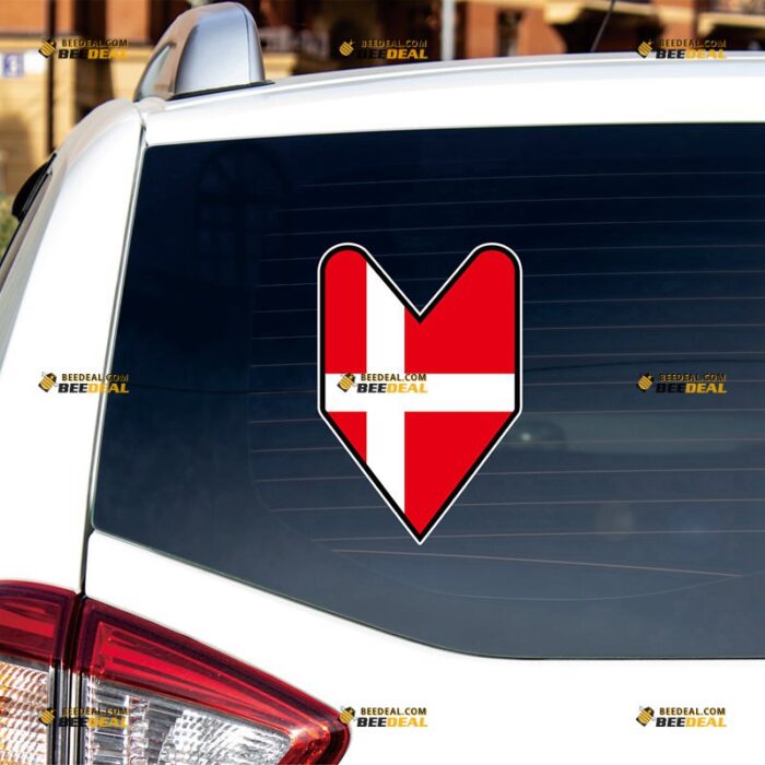 Wakaba Leaf Sticker Decal Vinyl, Denmark Flag Shoshinsha Mark Danish – For Car Truck Bumper Window – Custom, Choose Size, Reflective or Glossy 71632338