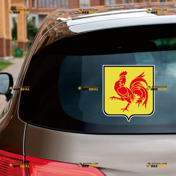 Walloon Sticker Decal Vinyl Belgium Wallonia, Wallonische Bold Rooster – For Car Truck Bumper Bike Laptop – Custom, Choose Size, Reflective or Glossy 72032307