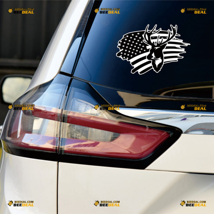 American Flag Sticker Decal Vinyl Deer Hunting Camping Life, Distressed 4x4 Off Road – Fit For Ford Chevy GMC Toyota Jeep Car Pickup Truck 81831647