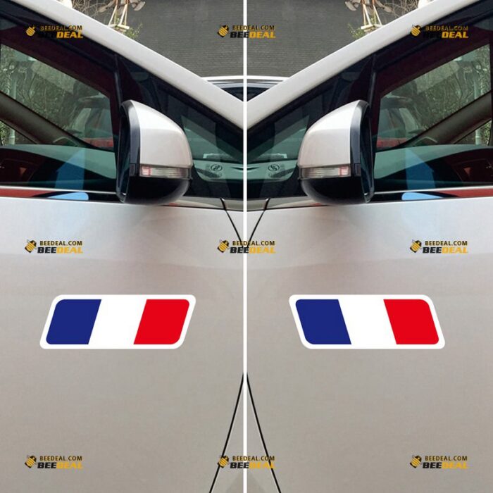 French Flag Sticker Decal Vinyl – Pair, Mirror Images Reversed – For Car Truck Bumper Bike Laptop – Custom, Choose Size, Reflective or Glossy 73032250