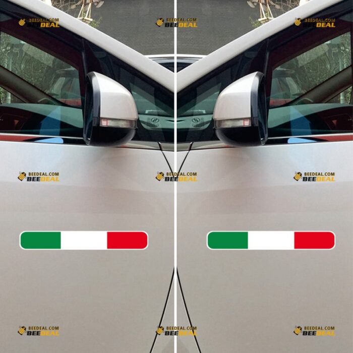 Italian Flag Sticker Decal Vinyl Stripes 2 Pack, Fit For Alfa Romeo Maserati Fiat Ferrari Car – Custom, Choose Size, Reflective or Glossy 73032310